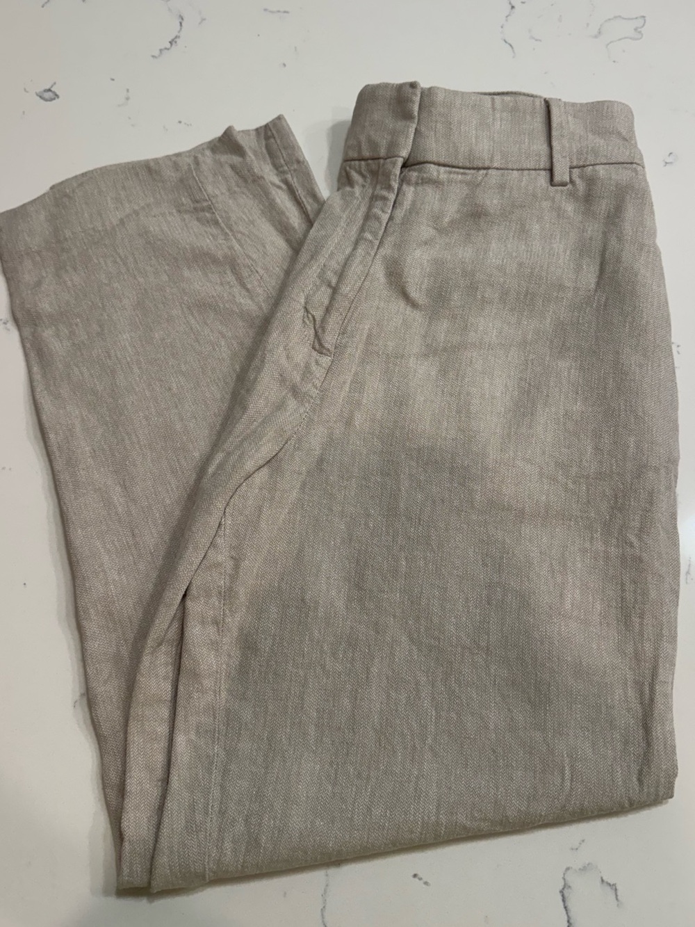 H&M Size 4 Women's Linen Chinos in Light Tan